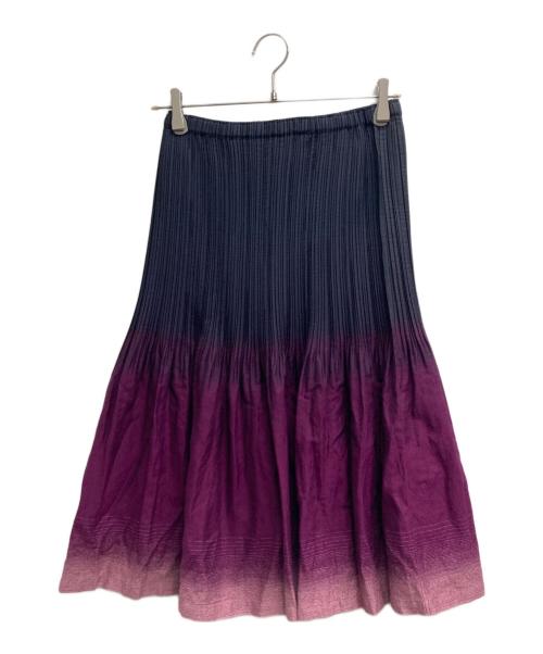 ISSEY MIYAKE（イッセイミヤケ）ISSEY MIYAKE (イッセイミヤケ) グラデーションプリーツスカート パープル サイズ:２の古着・服飾アイテム