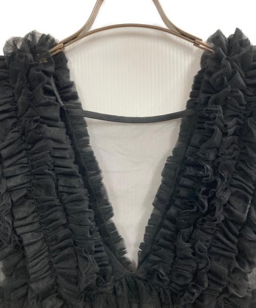 rienda（リエンダ）rienda (リエンダ) ボリュームチュールフリルBLS ブラック サイズ:Mの古着・服飾アイテム