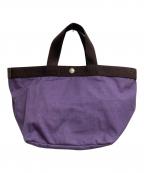 Herve Chapelierエルベシャプリエ）の古着「舟形トートバッグM」｜パープル×ブラウン