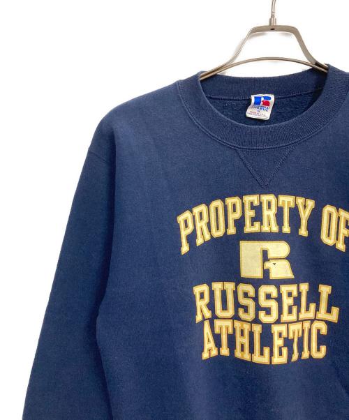 RUSSELL ATHLETIC（ラッセルアスレチック）RUSSELL ATHLETIC (ラッセルアスレチック) 前Vプリントスウェット ネイビー サイズ:Mの古着・服飾アイテム