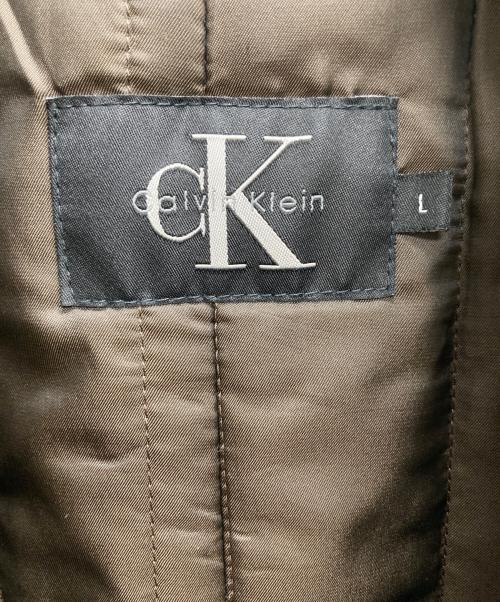 ck Calvin Klein（シーケーカルバンクライン）ck Calvin Klein (シーケーカルバンクライン) 襟ボアライナー付コート ブラウン サイズ:Lの古着・服飾アイテム