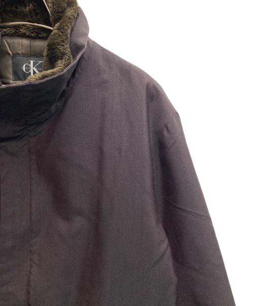 ck Calvin Klein（シーケーカルバンクライン）ck Calvin Klein (シーケーカルバンクライン) 襟ボアライナー付コート ブラウン サイズ:Lの古着・服飾アイテム