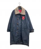 Vivienne Westwood RED LABELヴィヴィアンウエストウッドレッドレーベル）の古着「キルティングライナー付きボア襟デニムコート」｜インディゴ