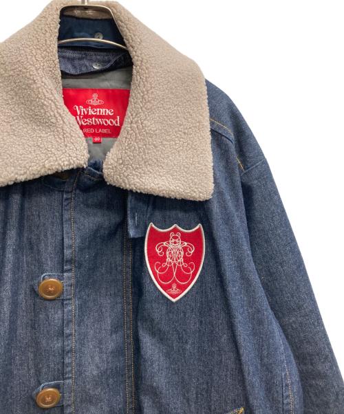 Vivienne Westwood RED LABEL（ヴィヴィアンウエストウッドレッドレーベル）Vivienne Westwood RED LABEL (ヴィヴィアンウエストウッドレッドレーベル) キルティングライナー付きボア襟デニムコート インディゴ サイズ:00の古着・服飾アイテム