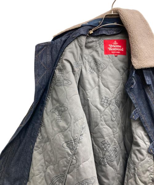 Vivienne Westwood RED LABEL（ヴィヴィアンウエストウッドレッドレーベル）Vivienne Westwood RED LABEL (ヴィヴィアンウエストウッドレッドレーベル) キルティングライナー付きボア襟デニムコート インディゴ サイズ:00の古着・服飾アイテム