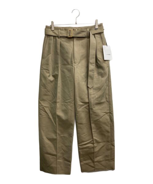 CULLNI（クルニ）CULLNI (クルニ) Chambray Tuck Wide Pants with Long Belt（シャンブレータックワイドパンツウィズロングベルト） ベージュ サイズ:1 未使用品の古着・服飾アイテム