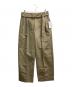 CULLNI（クルニ）の古着「Chambray Tuck Wide Pants with Long Belt（シャンブレータックワイドパンツウィズロングベルト）」｜ベージュ