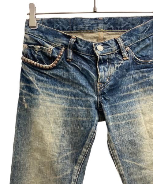 Hysteric Glamour（ヒステリックグラマー）Hysteric Glamour (ヒステリックグラマー) スタッズローライズデニムパンツ インディゴ サイズ:Sの古着・服飾アイテム