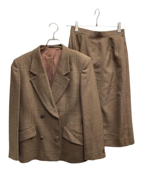 Burberry's（バーバリー）Burberry's (バーバリーズ) 千鳥格子セットアップ ブラウン サイズ:9ARの古着・服飾アイテム