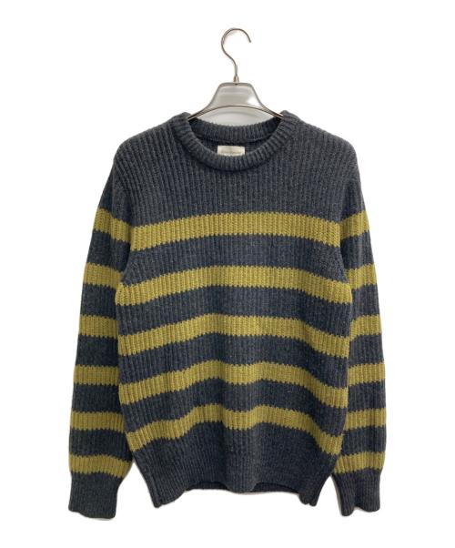 Oliver Spencer（オリヴァースペンサー）Oliver Spencer (オリヴァースペンサー) ボーダーニット グレー サイズ:Lの古着・服飾アイテム