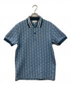 LACOSTEラコステ）の古着「モノグラムジャカードポロシャツ」｜ブルー