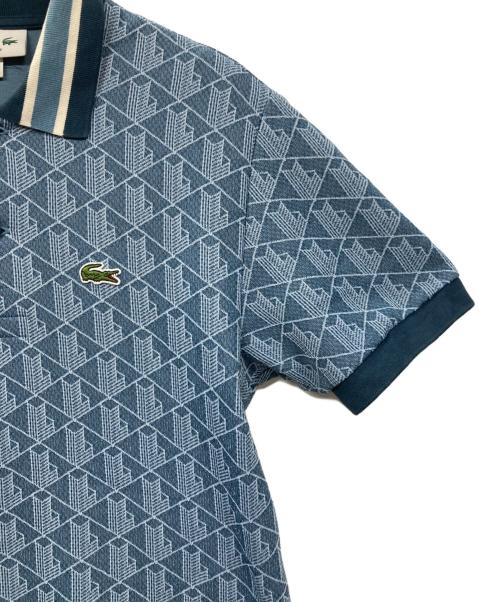 LACOSTE（ラコステ）LACOSTE (ラコステ) モノグラムジャカードポロシャツ ブルー サイズ:XSの古着・服飾アイテム