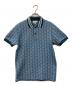 LACOSTE（ラコステ）の古着「モノグラムジャカードポロシャツ」｜ブルー