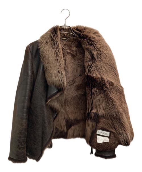 MaxMara（マックスマーラ）MaxMara (マックスマーラ) レザージャケット ブラウン サイズ:42の古着・服飾アイテム