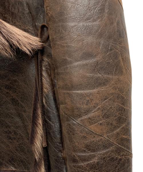 MaxMara（マックスマーラ）MaxMara (マックスマーラ) レザージャケット ブラウン サイズ:42の古着・服飾アイテム