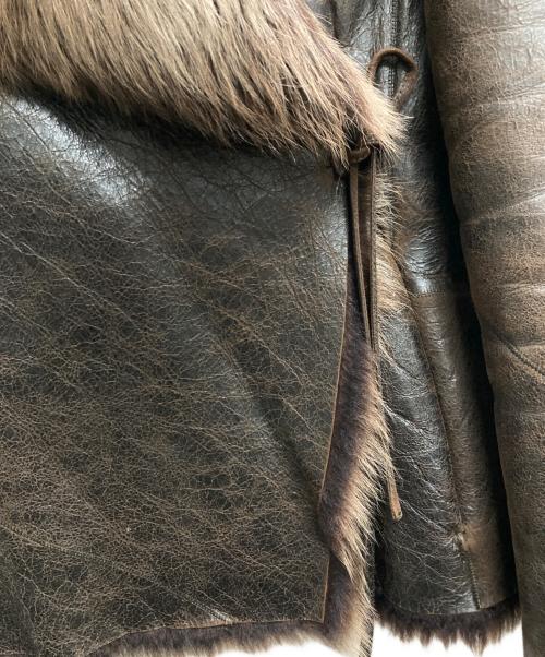 MaxMara（マックスマーラ）MaxMara (マックスマーラ) レザージャケット ブラウン サイズ:42の古着・服飾アイテム