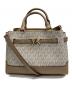 MICHAEL KORS（マイケル・コース）の古着「MKシグネチャー2WAYバッグ」｜ホワイト×ベージュ