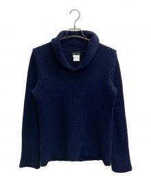 agnes b homme（アニエスベーオム）の古着「ショールカラー ローゲージニット プルオーバー」｜ネイビー