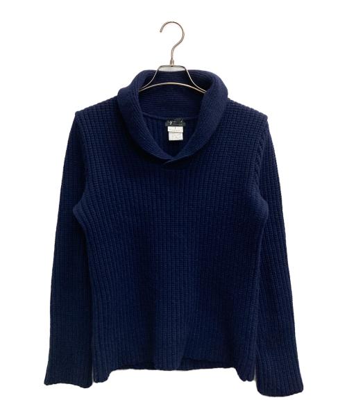 agnes b homme（アニエスベーオム）agnes b homme (アニエスベーオム) ショールカラー ローゲージニット プルオーバー ネイビー サイズ:1の古着・服飾アイテム