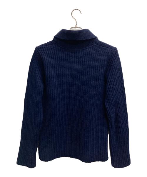 agnes b homme（アニエスベーオム）agnes b homme (アニエスベーオム) ショールカラー ローゲージニット プルオーバー ネイビー サイズ:1の古着・服飾アイテム