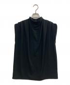 anuansアニュアンス）の古着「ギャザードレープカットトップス」｜ブラック