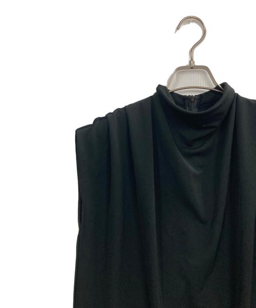 anuans（アニュアンス）anuans (アニュアンス) ギャザードレープカットトップス ブラック サイズ:Fの古着・服飾アイテム