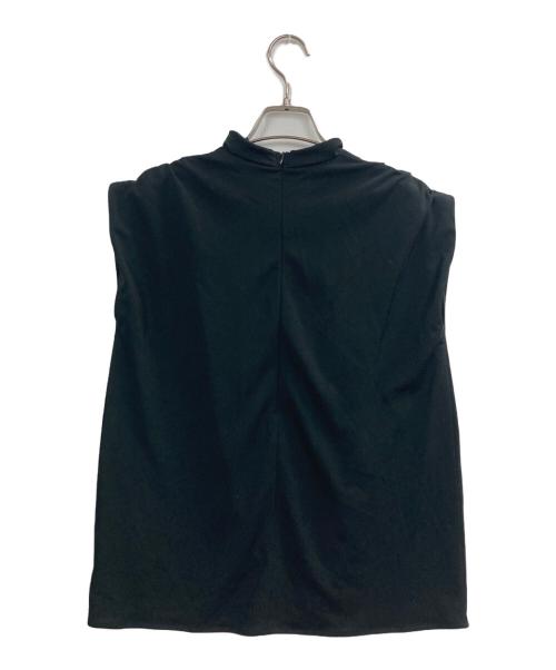 anuans（アニュアンス）anuans (アニュアンス) ギャザードレープカットトップス ブラック サイズ:Fの古着・服飾アイテム