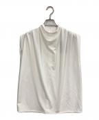 anuansアニュアンス）の古着「ギャザードレープカットトップス」｜ホワイト