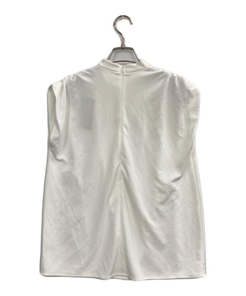 anuans（アニュアンス）anuans (アニュアンス) ギャザードレープカットトップス ホワイト サイズ:F 未使用品の古着・服飾アイテム