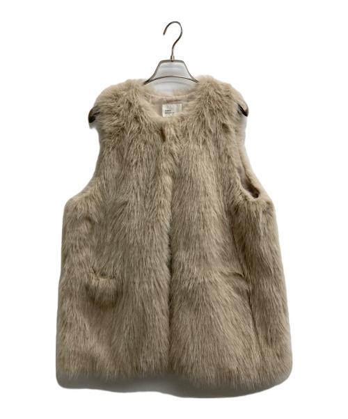 EMMA ROUGE VIF（エマルージュヴィフ）EMMA ROUGE VIF (エマルージュヴィフ) エコファーベスト ベージュ サイズ:表記無しの古着・服飾アイテム