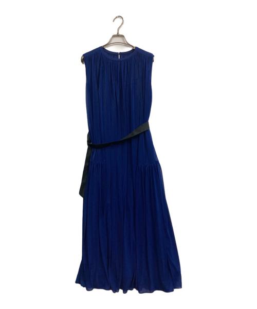 allureville（アルアバイル）allureville (アルアバイル) エスパンディワイドベルトワンピース ブルー サイズ:2の古着・服飾アイテム