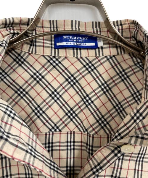 BURBERRY BLUE LABEL（バーバリー ブルー レーベル）BURBERRY BLUE LABEL (バーバリー ブルー レーベル) チェックシャツ ベージュ サイズ:38の古着・服飾アイテム