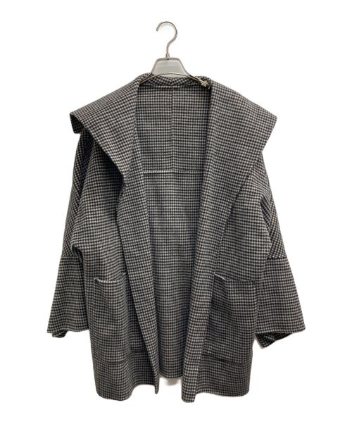 Adam et Rope（アダム エ ロペ）Adam et Rope (アダム エ ロペ) Super120’s ウールリバーハーフコート ブラック サイズ:Fの古着・服飾アイテム