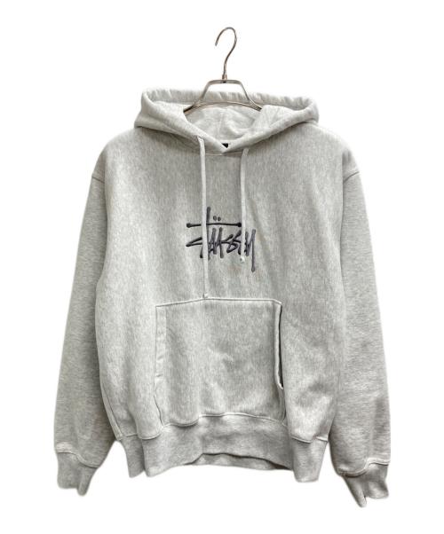 stussy（ステューシー）stussy (ステューシー) 裏起毛ロゴ刺繍パーカー グレー サイズ:Sの古着・服飾アイテム