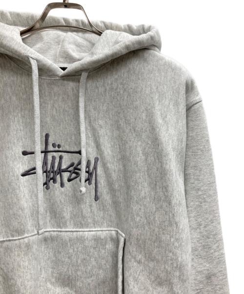 stussy（ステューシー）stussy (ステューシー) 裏起毛ロゴ刺繍パーカー グレー サイズ:Sの古着・服飾アイテム