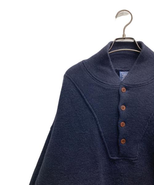 SOUTH CAPE（サウスケープ）SOUTH CAPE (サウスケープ) ハーフボタンニット ネイビー サイズ:XLの古着・服飾アイテム