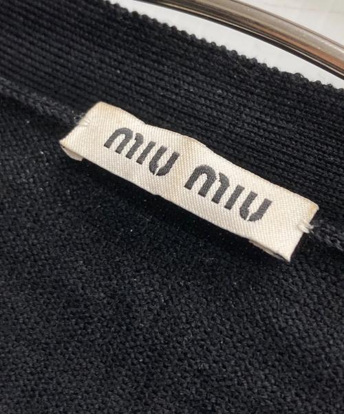 MIU MIU（ミュウミュウ）MIU MIU (ミュウミュウ) ウールニットカーディガン ブラック サイズ:40の古着・服飾アイテム