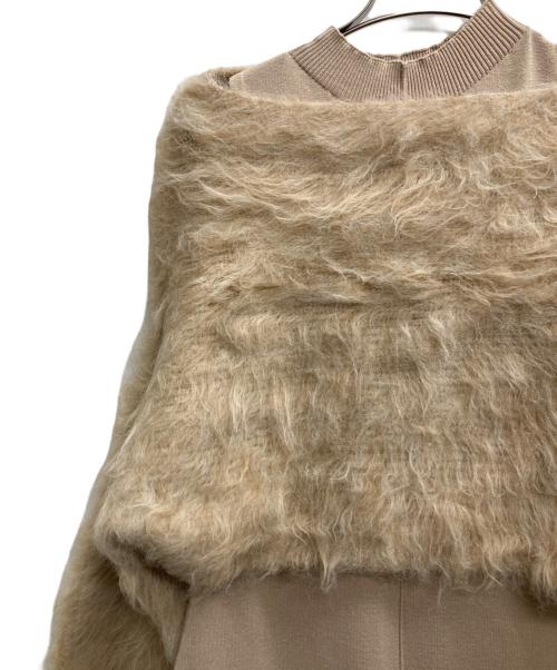 anuans（アニュアンス）anuans (アニュアンス) 24AW オフショルレイヤードニットワンピース ベージュ サイズ:S 未使用品の古着・服飾アイテム