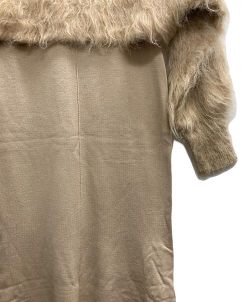 anuans（アニュアンス）anuans (アニュアンス) 24AW オフショルレイヤードニットワンピース ベージュ サイズ:S 未使用品の古着・服飾アイテム