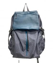ear PAPILLONNER×BURLAP OUTFITTER（イアパピヨネ×バーラップアウトフィッター）の古着「レザーコンビリュック」｜ネイビー