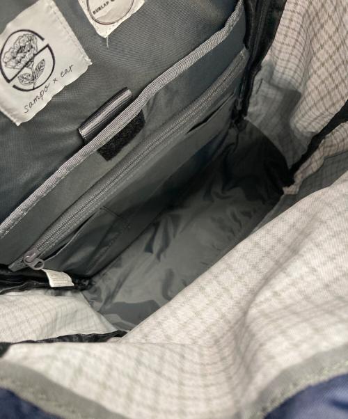ear PAPILLONNER（イアパピヨネ）ear PAPILLONNER (イアパピヨネ) BURLAP OUTFITTER (バーラップアウトフィッター) レザーコンビリュック ネイビーの古着・服飾アイテム