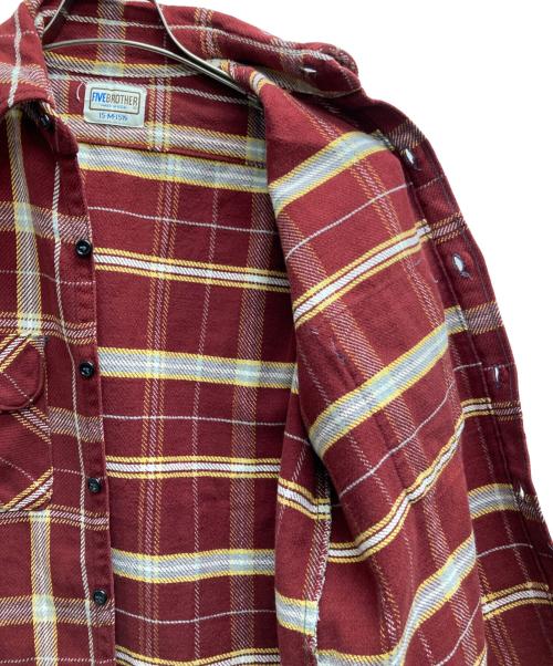 FIVE BROTHER（ファイブブラザー）FIVE BROTHER (ファイブブラザー) 70's-80's チェックシャツ レッド サイズ:Mの古着・服飾アイテム