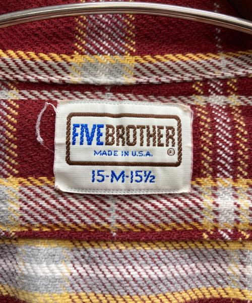FIVE BROTHER（ファイブブラザー）FIVE BROTHER (ファイブブラザー) 70's-80's チェックシャツ レッド サイズ:Mの古着・服飾アイテム
