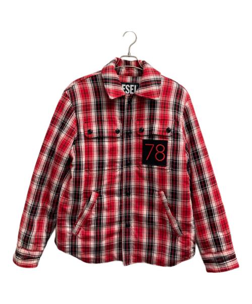DIESEL（ディーゼル）DIESEL (ディーゼル) 中綿リバーシブルシャツジャケット レッド サイズ:Mの古着・服飾アイテム