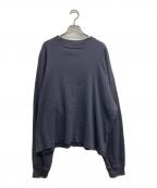 Hアッシュ）の古着「SUVIN MIX テレコクルーネック ロングスリーブ」｜ネイビー