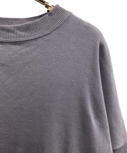 H（アッシュ）H (アッシュ) SUVIN MIX テレコクルーネック ロングスリーブ ネイビー サイズ:Lの古着・服飾アイテム