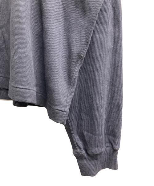 H（アッシュ）H (アッシュ) SUVIN MIX テレコクルーネック ロングスリーブ ネイビー サイズ:Lの古着・服飾アイテム