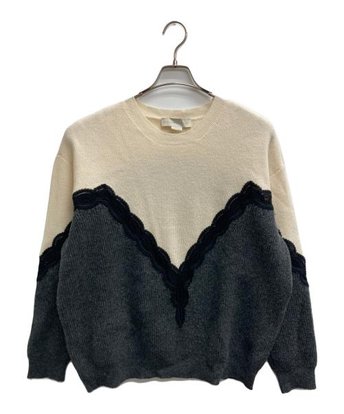 STELLA McCARTNEY（ステラマッカートニー）STELLA McCARTNEY (ステラマッカートニー) 切替ニット グレー×アイボリー サイズ:42の古着・服飾アイテム