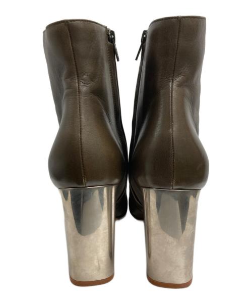 CELINE（セリーヌ）CELINE (セリーヌ) チャンキーヒールアンクルブーツ カーキ サイズ:38の古着・服飾アイテム