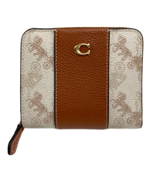 COACH（コーチ）COACH (コーチ) ビルフォールド ウォレット・ホース アンド キャリッジ プリント アイボリーの古着・服飾アイテム
